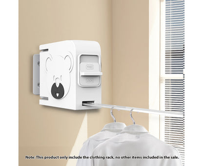 SOGA 160mm Wall-Mounted Clothes Line Dry Rack Retractable Space-Saving Foldable Hanger White