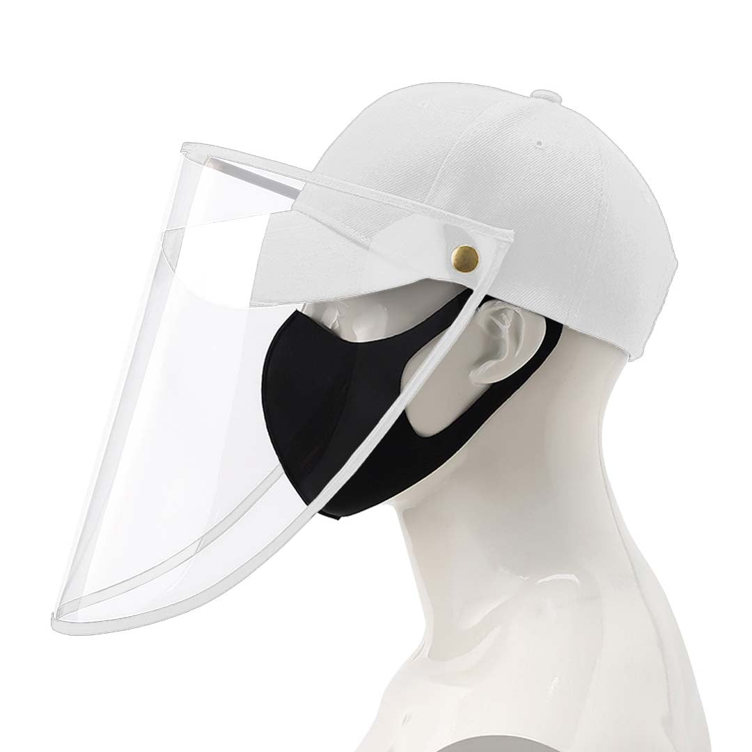Outdoor Protection Hat Anti-Fog Pollution Dust Protective Cap Full Face HD Shield Cover Adult White
