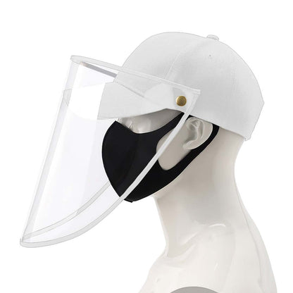 Outdoor Protection Hat Anti-Fog Pollution Dust Protective Cap Full Face HD Shield Cover Adult White