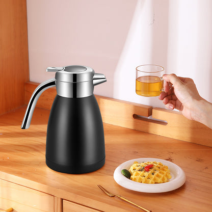 SOGA 2X 1.8L Stainless Steel Kettle Insulated Vacuum Flask Water Coffee Jug Thermal Black