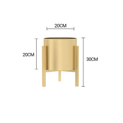 SOGA 30cm Gold Metal Plant Stand with Flower Pot Holder Corner Shelving Rack Indoor Display