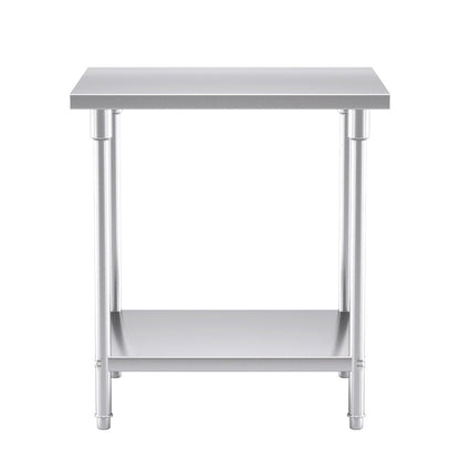 SOGA 2-Tier Commercial Catering Kitchen Stainless Steel Prep Work Bench Table 80*70*85cm