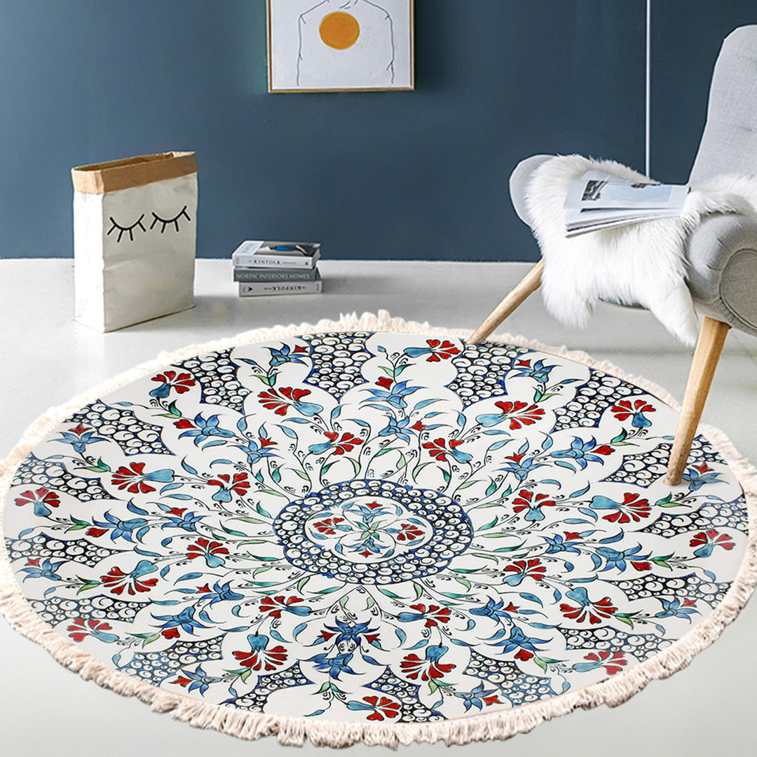 SOGA 2X 120cm Mandala Area Rug for Living Room Lounge Bedroom Anti-slip Doormat Home Decor