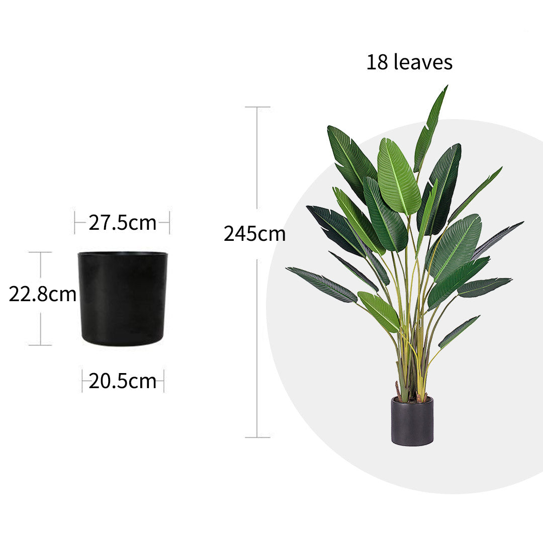 SOGA 2X 245cm Artificial Giant Green Birds of Paradise Tree Fake Tropical Indoor Plant Home Office Decor