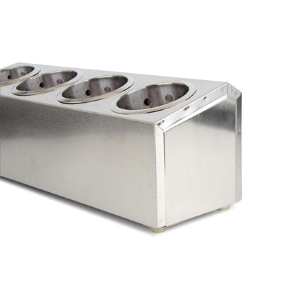 SOGA 18/10 Stainless Steel Commercial Conical Utensils Cutlery Holder with 4 Holes