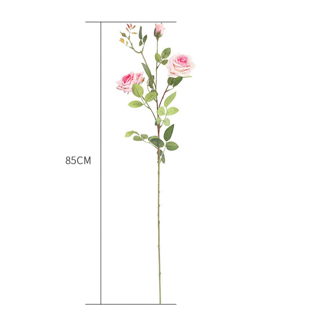 SOGA 67cm Green Glass Tall Floor Vase and 12pcs Pink Artificial Fake Flower Set