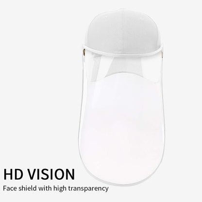Outdoor Protection Hat Anti-Fog Pollution Dust Protective Cap Full Face HD Shield Cover Adult White