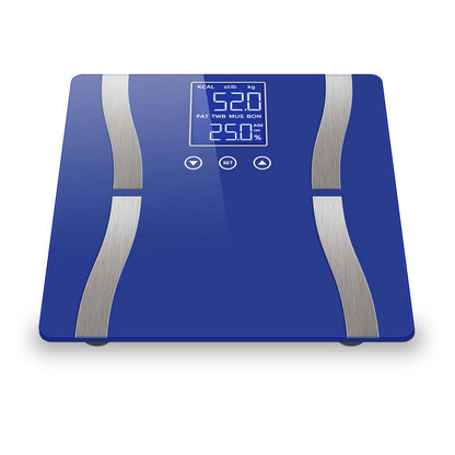 SOGA 2X Glass LCD Digital Body Fat Scale Bathroom Electronic Gym Water Weighing Scales Blue/Purple