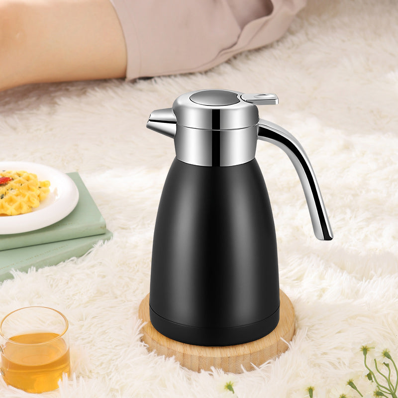 SOGA 2X 1.8L Stainless Steel Kettle Insulated Vacuum Flask Water Coffee Jug Thermal Black