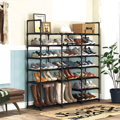 SOGA 2X 19-Shelf Tier Shoe Storage Shelf Space-Saving Caddy Rack Organiser with Handle