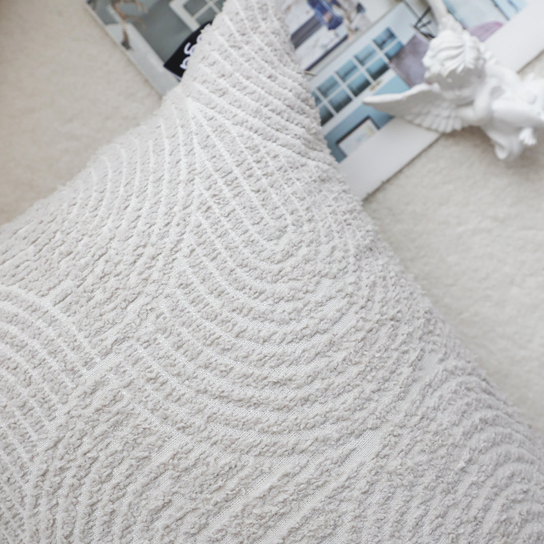 SOGA 2X 35cm Throw Pillow Off White Lumbar Embroidered Decorative Cover Stitch for Home Decor