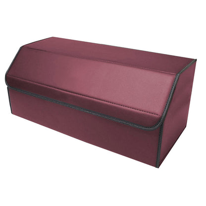 SOGA 4X Leather Car Boot Collapsible Foldable Trunk Cargo Organizer Portable Storage Box Red Medium