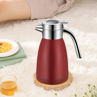 SOGA 2X 2.2L Stainless Steel Water Bottle Insulated Vacuum Flask Coffee Jug Thermal Red