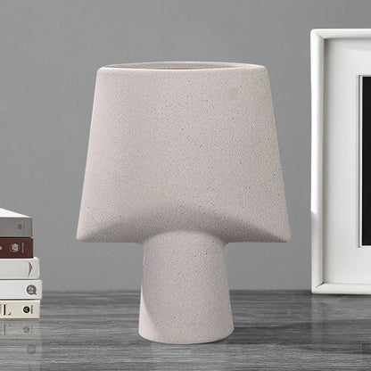 SOGA 21x25.5cm Ornament Geometric Decor Ceramic Vase Flower Pots Decorative for Living Room Decoration
