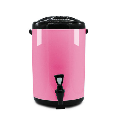 SOGA 2X 12L Stainless Steel Insulated Milk Tea Barrel Hot and Cold Beverage Dispenser Container with Faucet Pink