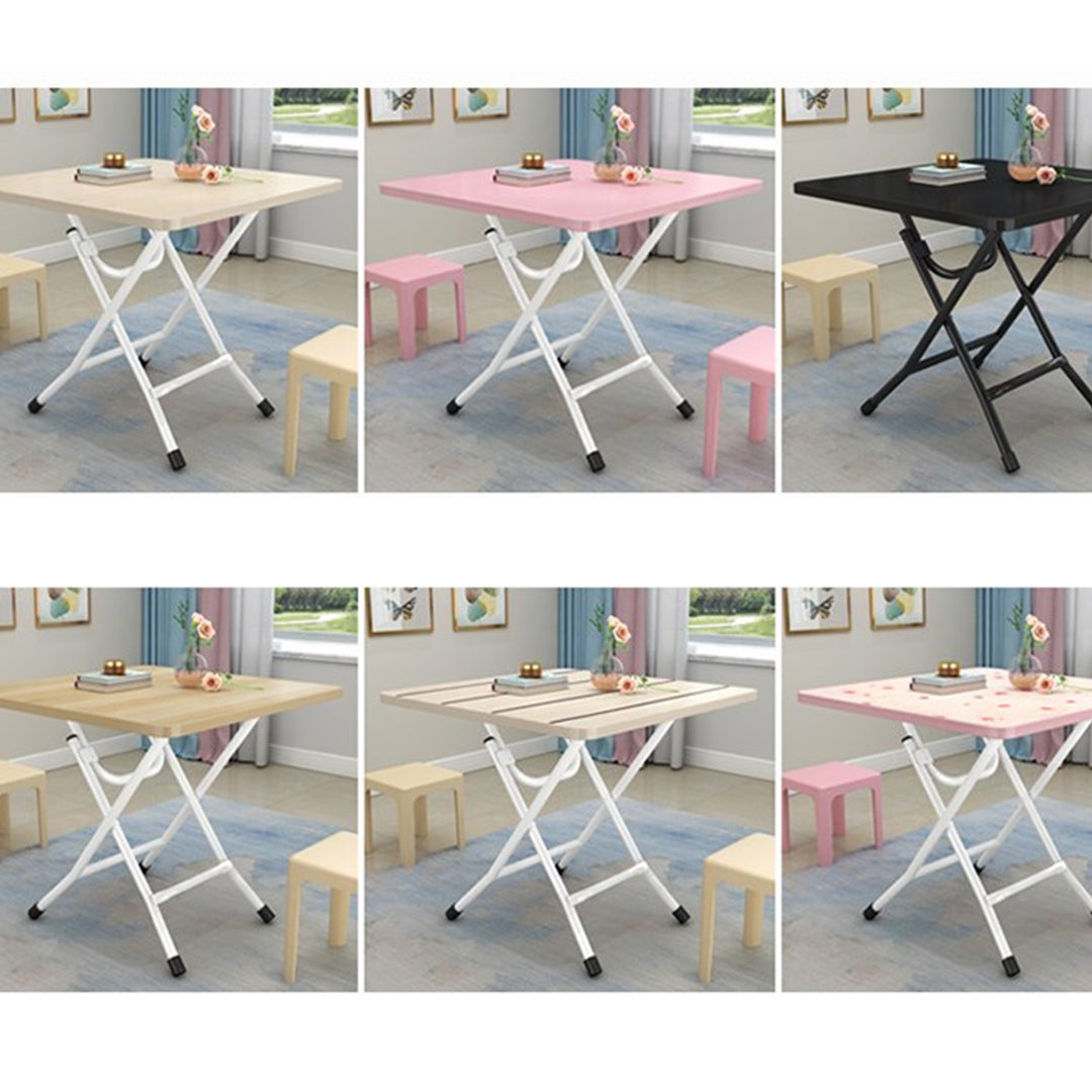 SOGA 2X White Portable Square Table Standing Legs Foldable Furniture Home Decor
