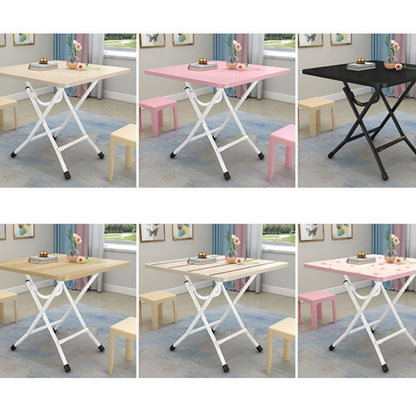 SOGA 2X White Portable Square Table Standing Legs Foldable Furniture Home Decor