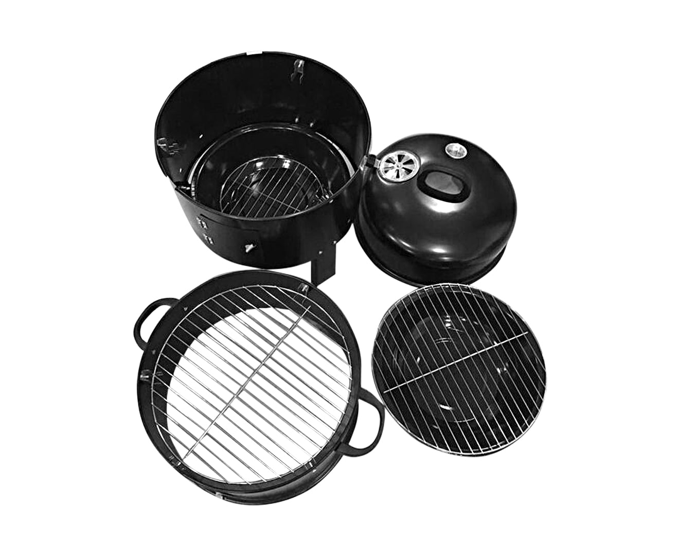 SOGA 2X 3 in 1 Barbecue Smoker Outdoor Charcoal BBQ Grill Camping Picnic Fishing