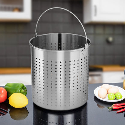 SOGA 71L 18/10 Stainless Steel Stockpot with Perforated Stock pot Basket Pasta Strainer