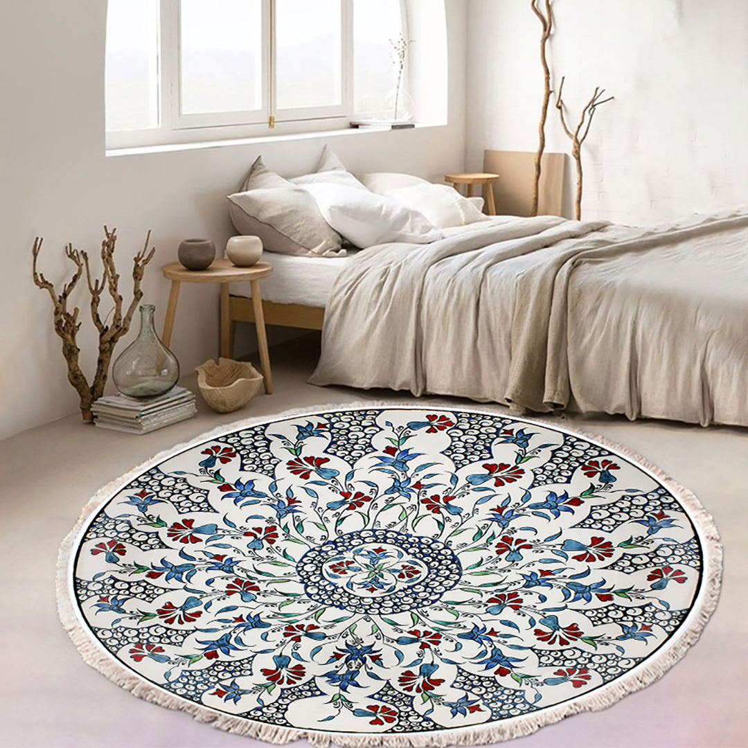 SOGA 2X 120cm Mandala Round Area Thick Anti-slip Doormat, Home Decor