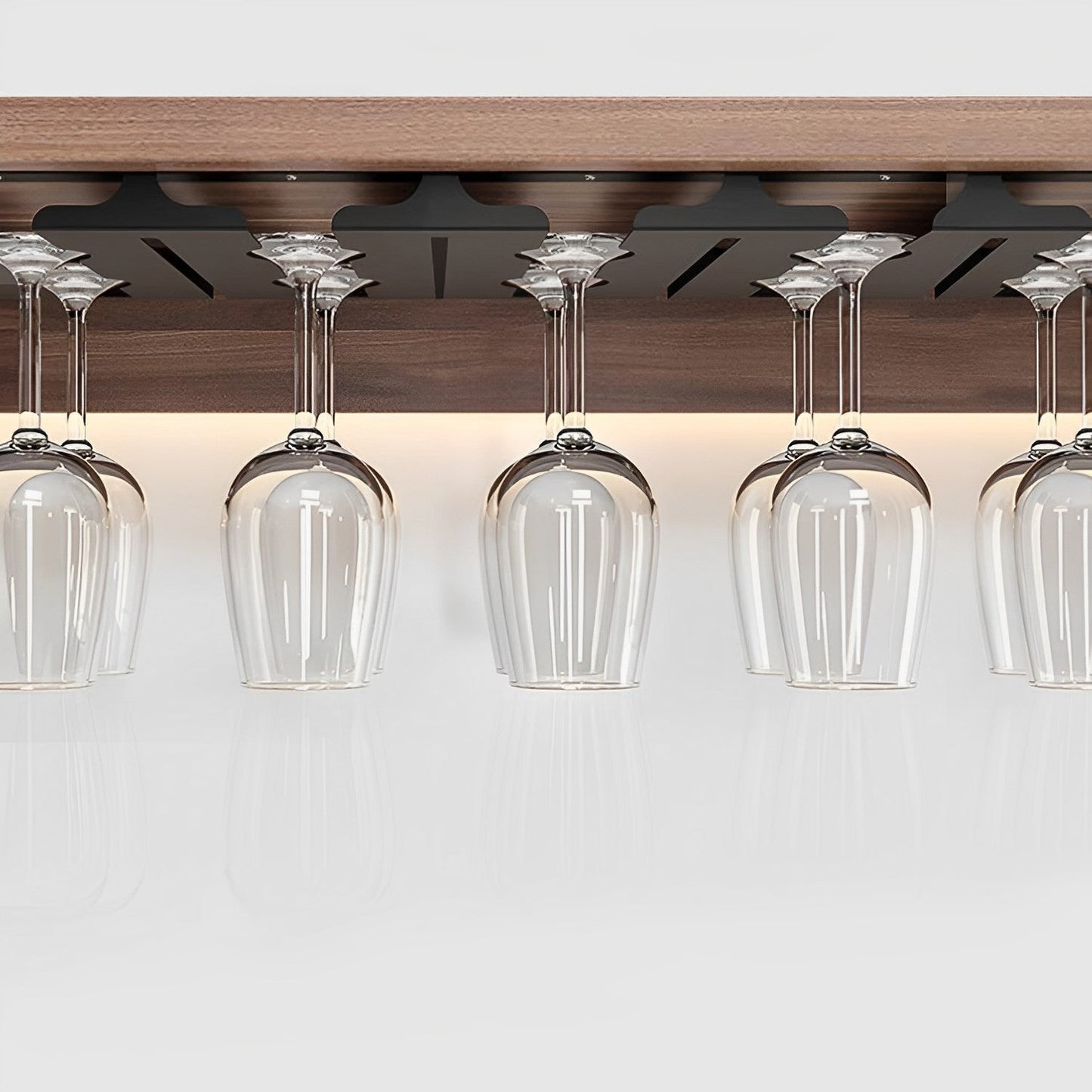 SOGA 64cm Wine Glass Holder Hanging Stemware Storage Organiser Kitchen Bar Restaurant Decoration