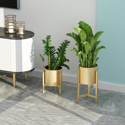 SOGA 45cm Gold Metal Plant Stand with Flower Pot Holder Corner Shelving Rack Indoor Display
