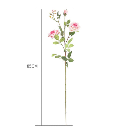 SOGA 12 Heads Artificial Silk Flower Fake Rose Bouquet Table Decor Pink