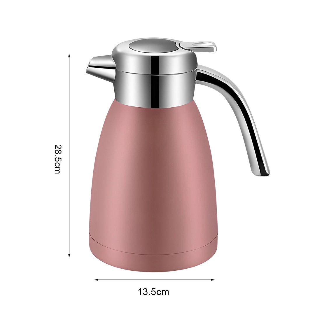 SOGA 2.2L Stainless Steel Insulated Water Bottle Vacuum Flask Water Coffee Jug Thermal Pink