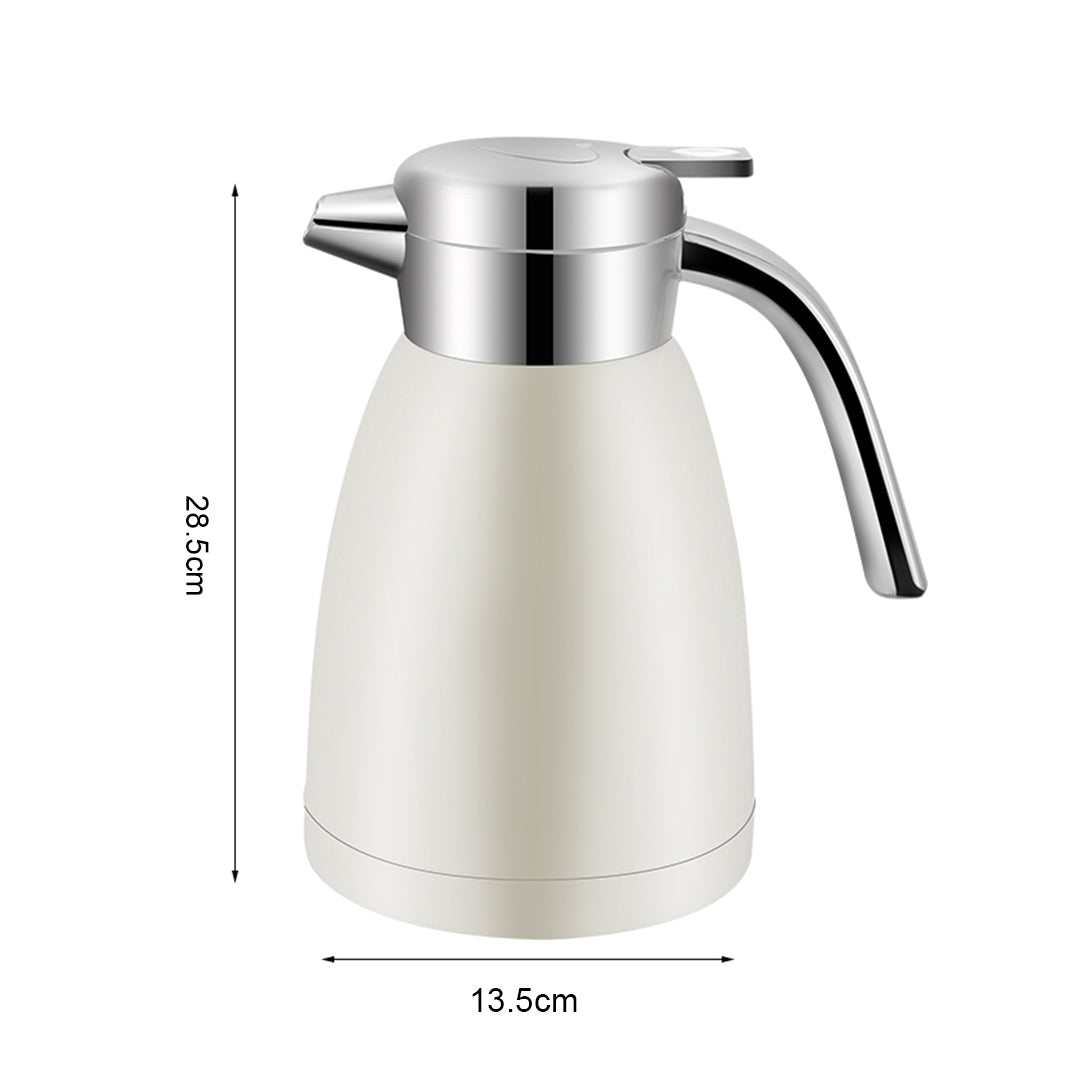 SOGA 2.2L Stainless Steel Insulated Water Bottle Vacuum Flask Water Coffee Jug Thermal White