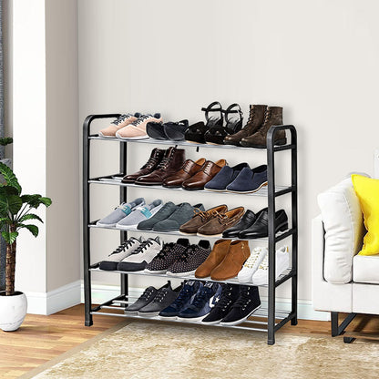 SOGA 2X 71x21cm 5 Layer Shoes and Slippers Organizer Rack Space Saving Shoe Storage Solution for Home Office
