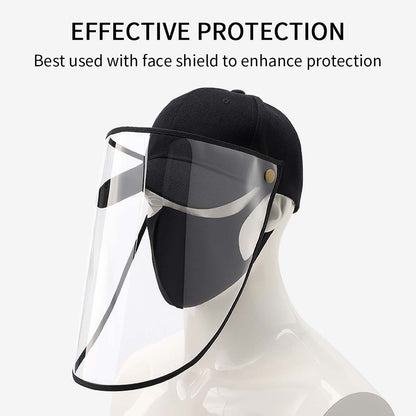 Outdoor Protection Hat Anti-Fog Pollution Dust Protective Cap Full Face HD Shield Cover Adult Black