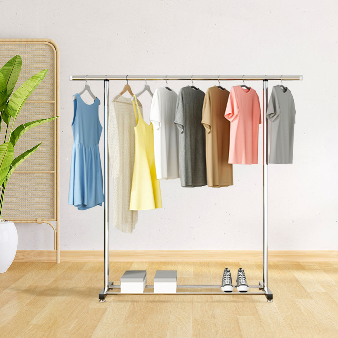 SOGA 125cm Stainless Steel Floor-Standing Clothes Rack - Durable and Space-Saving Laundry Organizer