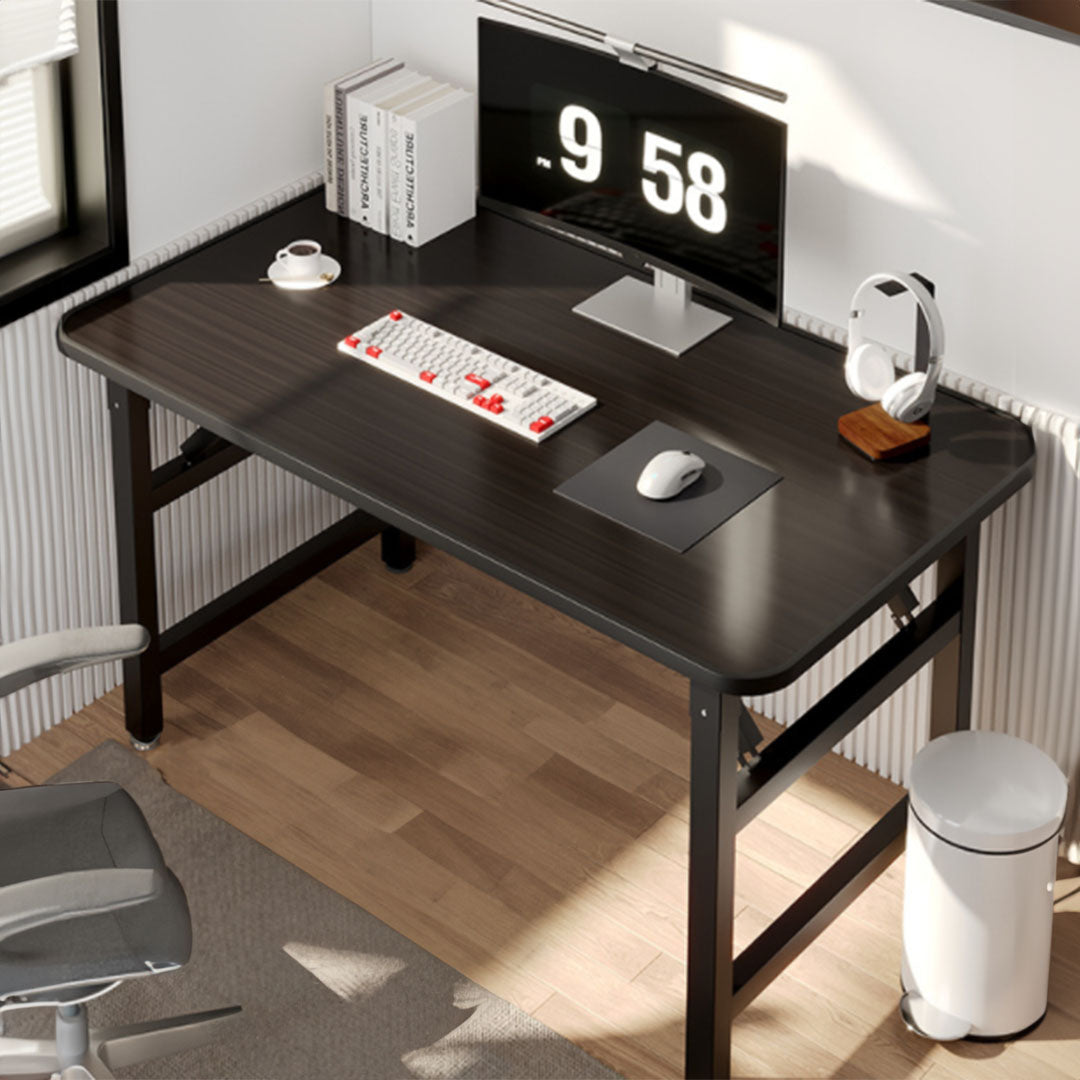 SOGA 120x60  Walnut Foldable Computer Study Table Easy Assembly Desk No Chair