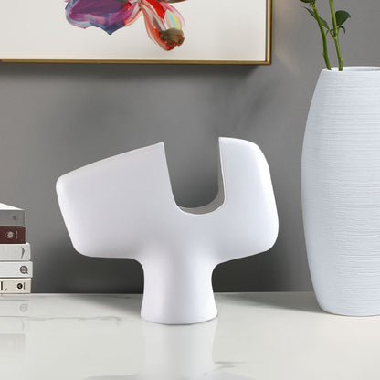 SOGA 2X 44x35cm Ornament Modern Curved Decorative Vase Sculptural Accent for Unique Arrangements Home Decor