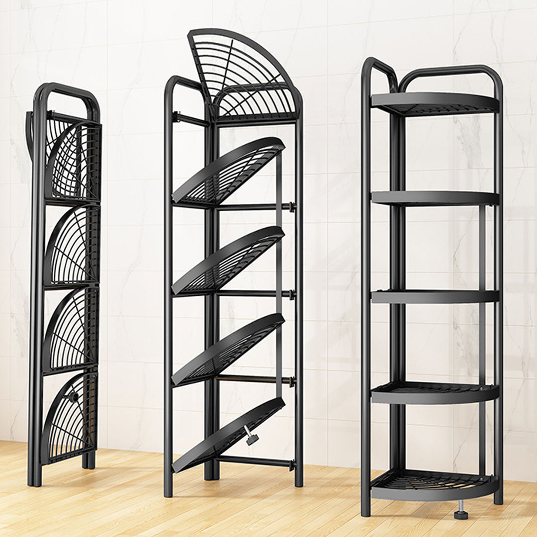 SOGA 2X 5 Tier Steel Triangular  Corner Stand Multi-Functional Shelves Portable Storage Organizer