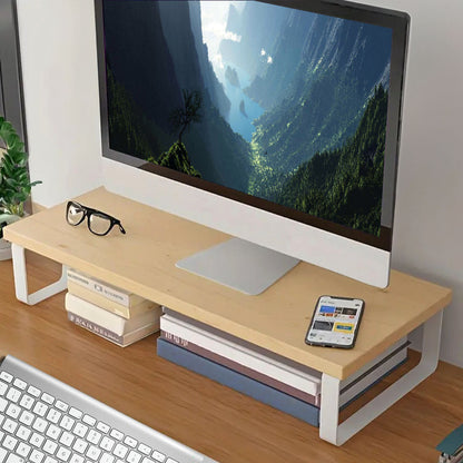 SOGA 50cm Wood Computer Monitor Elevated Stand Desktop Support Station Rack