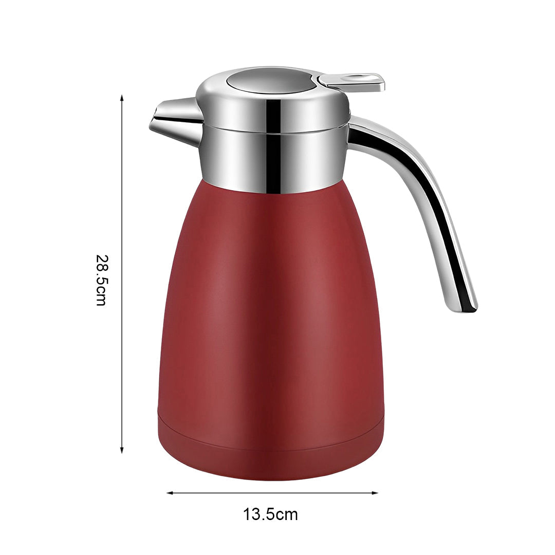 SOGA 2X 2.2L Stainless Steel Water Bottle Insulated Vacuum Flask Coffee Jug Thermal Red