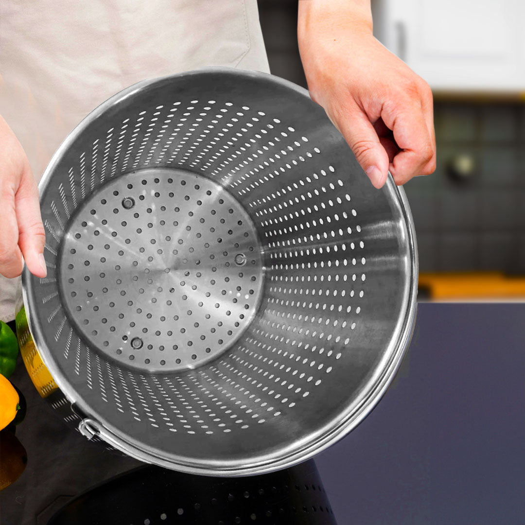 SOGA 71L 18/10 Stainless Steel Stockpot with Perforated Stock pot Basket Pasta Strainer