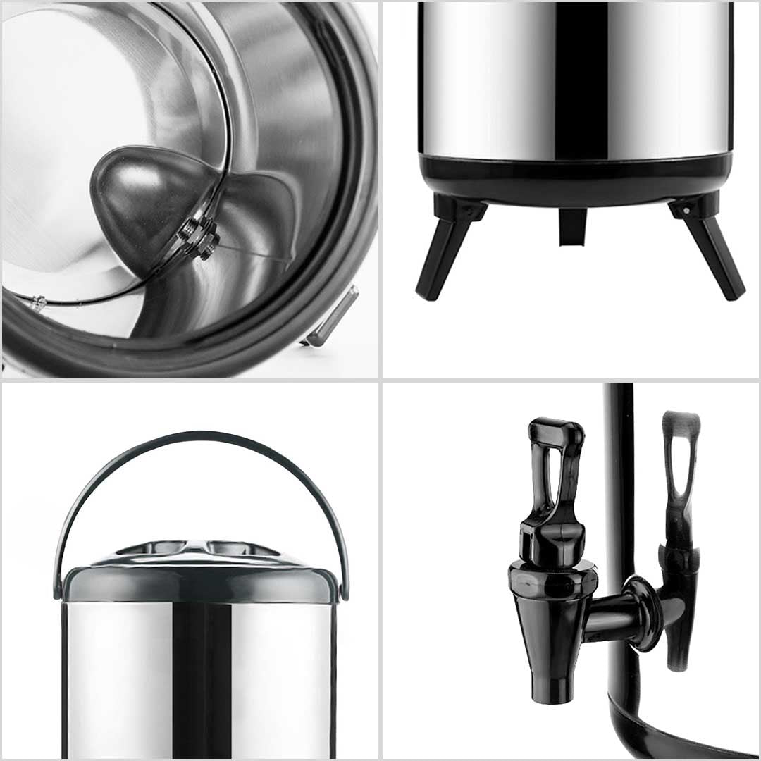 SOGA 4X 12L Portable Insulated Cold/Heat Coffee Tea Beer Barrel Brew Pot With Dispenser