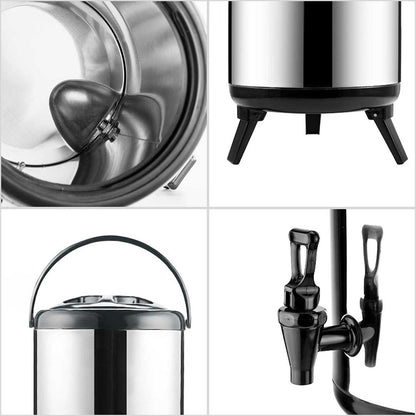 SOGA 4X 12L Portable Insulated Cold/Heat Coffee Tea Beer Barrel Brew Pot With Dispenser