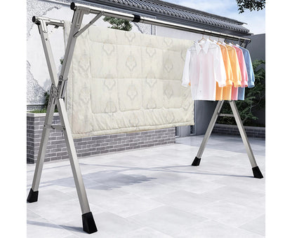 SOGA 1.6m Portable Standing Clothes Drying Rack Foldable Space-Saving Laundry Holder Indoor Outdoor