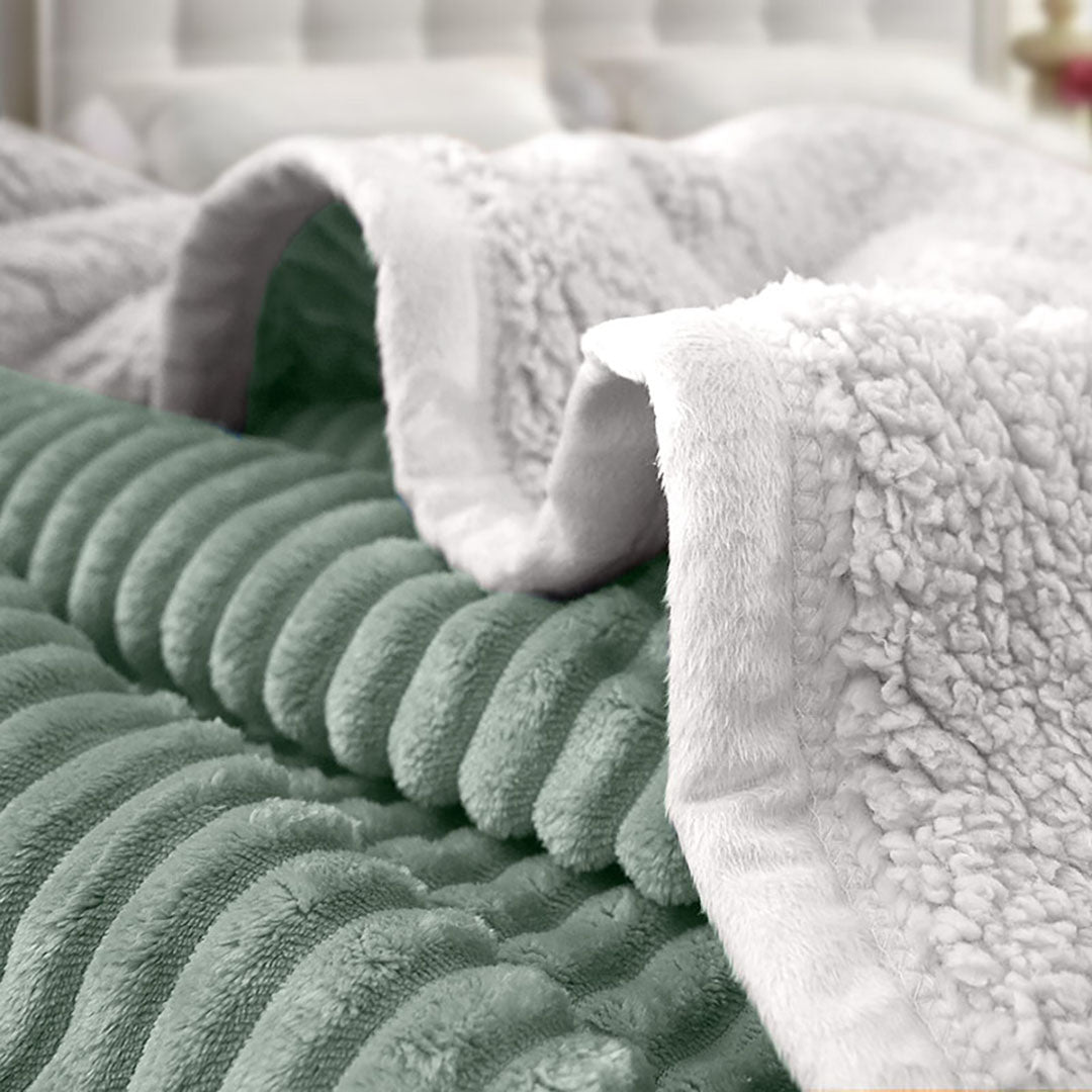SOGA 2X Throw Blanket Warm Cozy Double Sided Thick Flannel Coverlet Fleece Bed Sofa Comforter