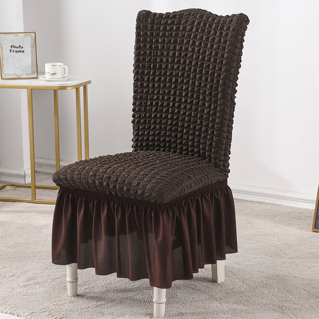 SOGA 2X Coffee Chair Cover Seat Protector with Ruffle Skirt Stretch Slipcover Wedding Party Home Decor