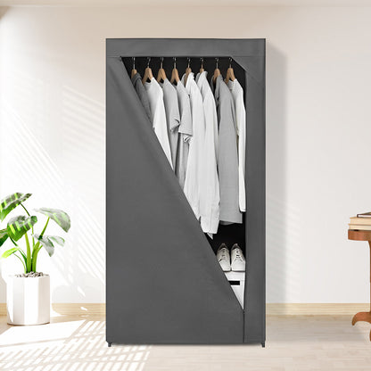 SOGA 75x45xcm Light Grey Clothes Organizer Rack with Zippered Dust Cover