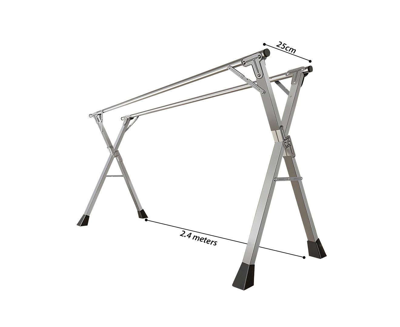 SOGA 2X 2.4m Portable Standing Clothes Drying Rack Foldable Space-Saving Laundry Holder Indoor Outdoor