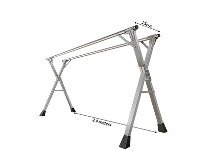 SOGA 2X 2.4m Portable Standing Clothes Drying Rack Foldable Space-Saving Laundry Holder Indoor Outdoor