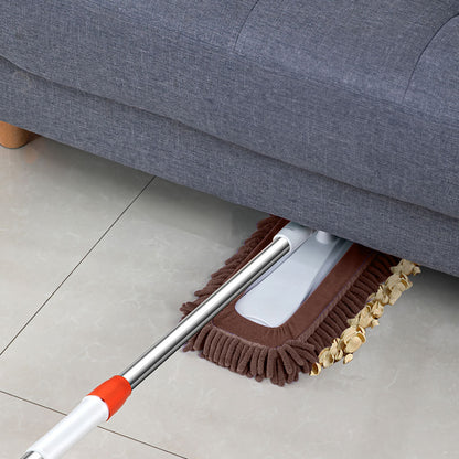 SOGA 60x12 Coffee Microfiber Flat Mop Floor Cleaning Pads Rotating Dust Remover