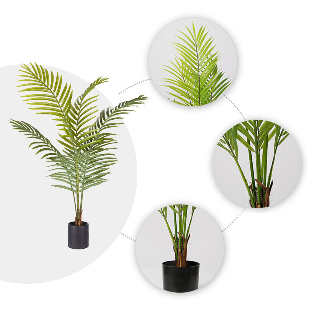 SOGA 2X 120cm Green Artificial Indoor Rogue Areca Palm Tree Fake Tropical Plant Home Office Decor