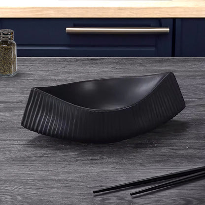 SOGA 37x12.5cm Ornament boat shaped plate ceramic food decoration Serving Tray For Kitchenware