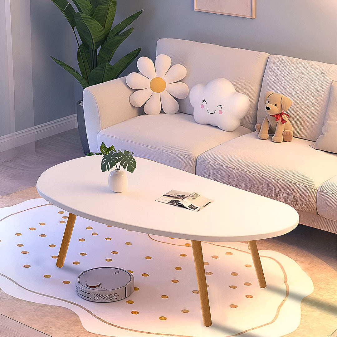 SOGA 80x40cm White Living Room Nordic Coffee Table Simple Modern Home Style